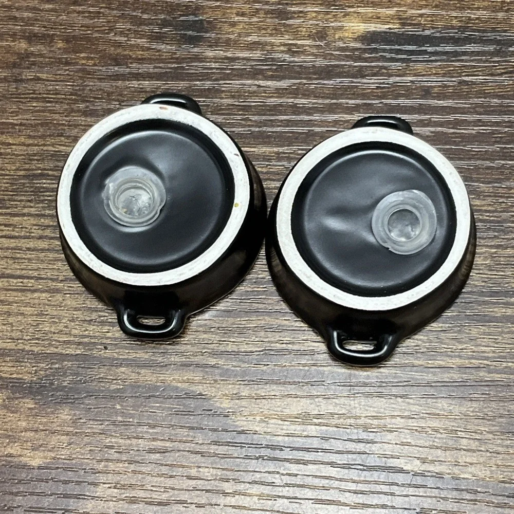 Vintage Stacking Dutch Oven Pot Salt & Pepper Shaker Set | Farmhouse Decor 1960'